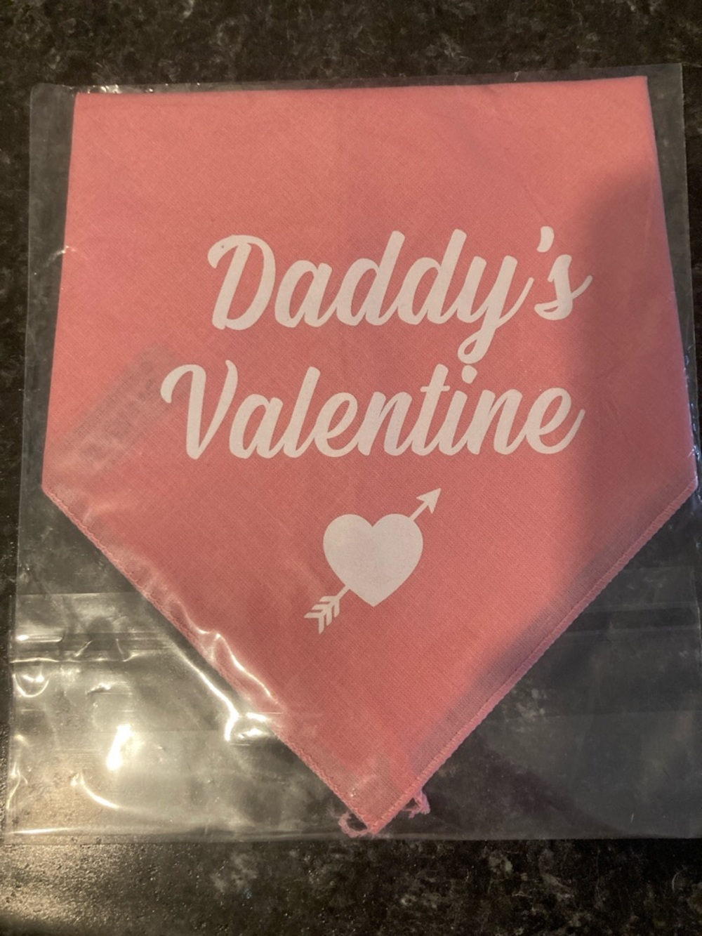 Daddy's Valentine Pink Pet Bandana